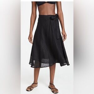 Black Vitamin A Linen Skirt, Size Small.